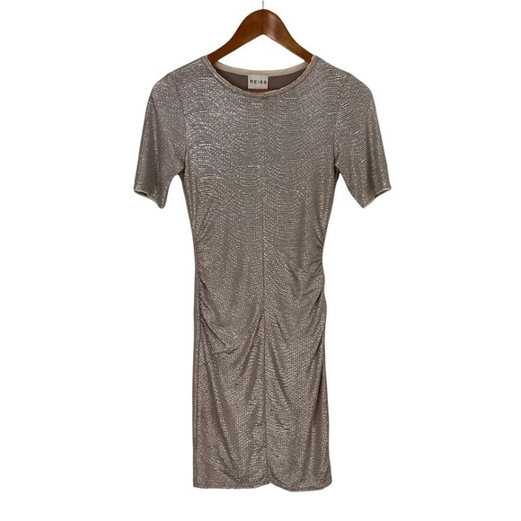 REISS Abellia Metallic Short Sleeve Dress - Picture 4 of 12